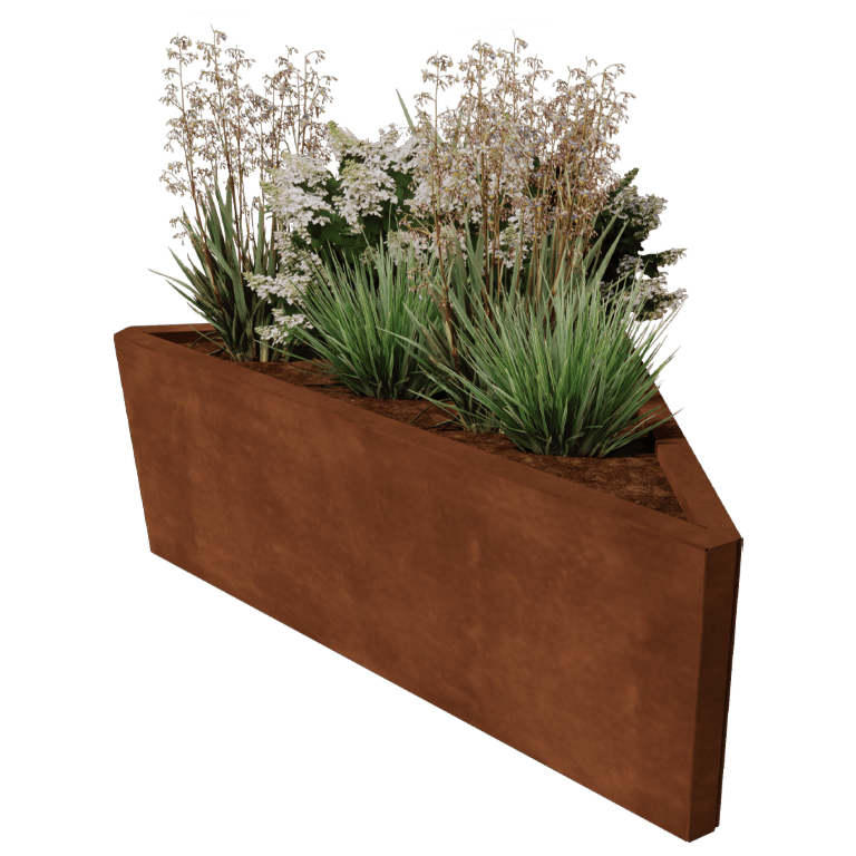 Cortenový kvetináč - Trojuholník Rôznoramenný - 112,2 x 60,5 cm