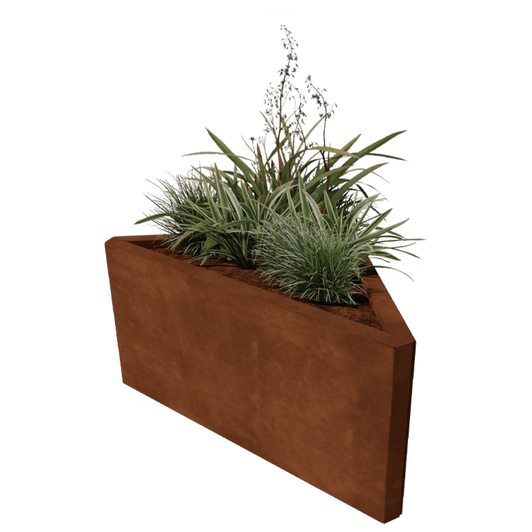 Cortenový kvetináč - Trojuholník Rôznoramenný - 83,9 x 46,4 cm