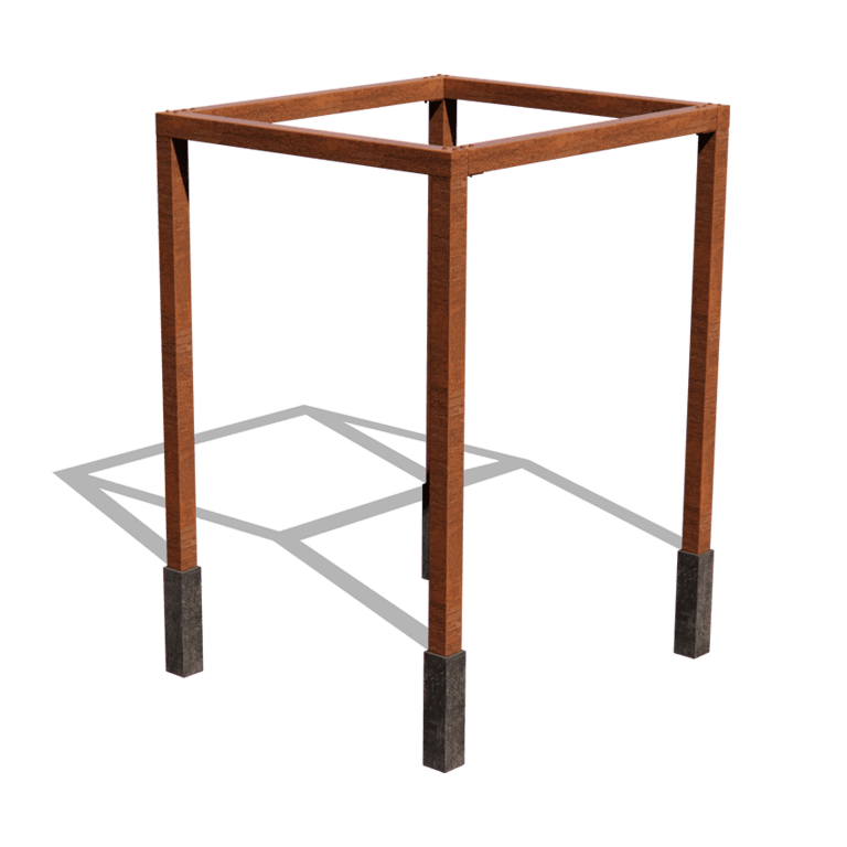 Cortenová pergola - Štvorec - 224 x 200 x 230 cm