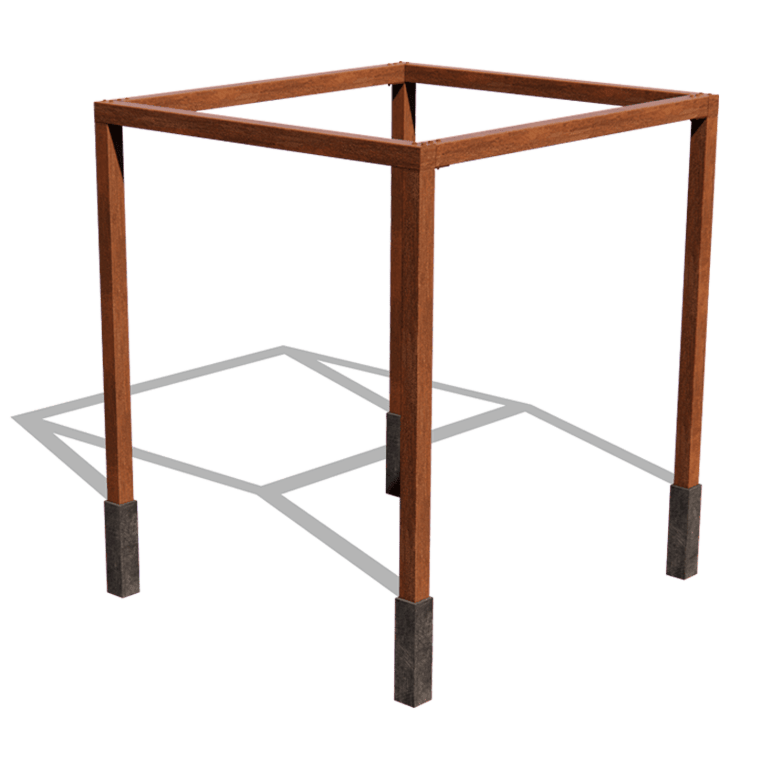 Cortenová pergola - Štvorec - 274 x 250 x 230 cm