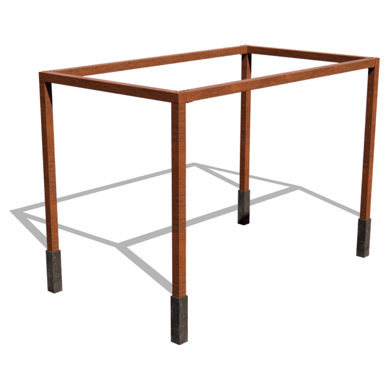 Cortenová pergola - Obdĺžnik - 424 x 250 x 230 cm