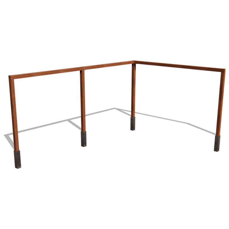 Cortenová pergola - Roh - 600 x 412 x 242 cm