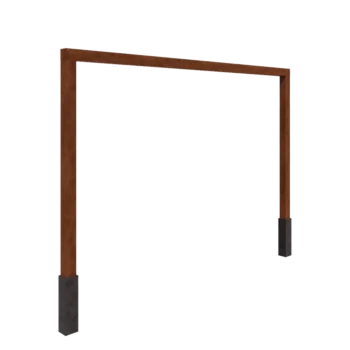 Cortenová pergola - Rovný - 400 x 230 cm - s betónovou pätkou
