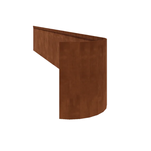 Cortenový záhradný obrubník - Zlisovaná FLEX - Výška 45 cm - 150 cm