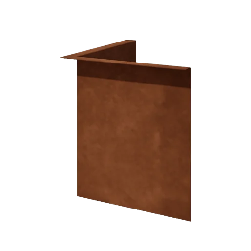 Cortenový záhradný obrubník - Ohýbaná - Vnútorný roh - Výška 34 cm