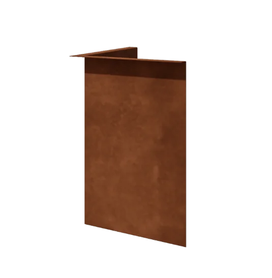 Cortenový záhradný obrubník - Ohýbaná - Vnútorný roh - Výška 45 cm