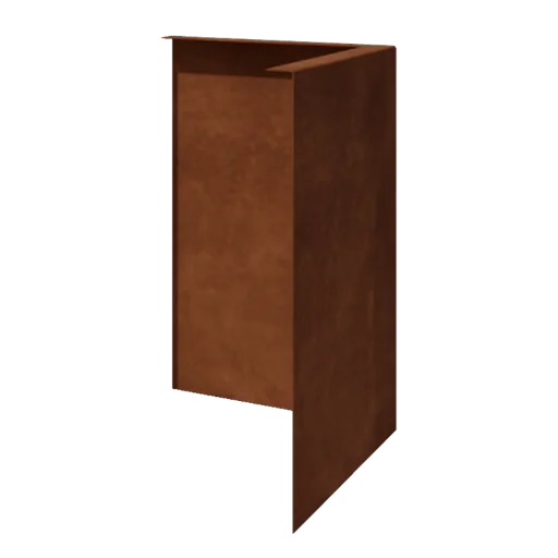 Cortenový záhradný obrubník - Ohýbaná - Vonkový roh - Výška 45 cm
