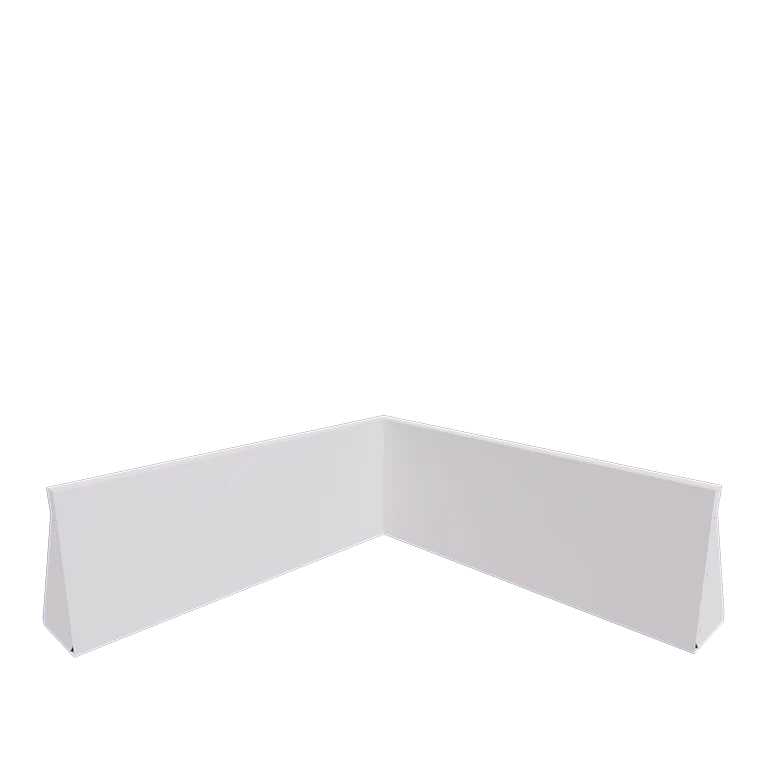 Oceľový oporný múr - Vnútorný roh - 100 x 100 x 40 cm - RAL9010 matný (biela)