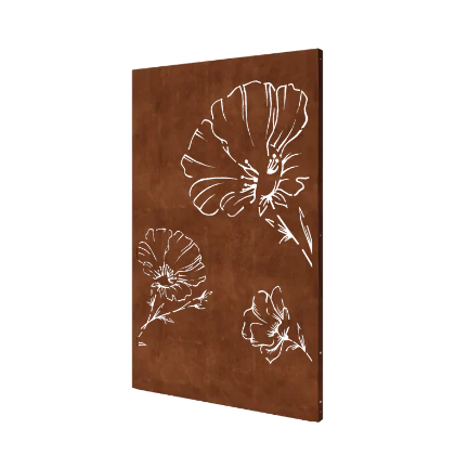 Cortenový plotový panel - Mak - 120 x 6 x 190 cm