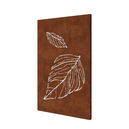 Cortenový plotový panel - Listy 2 - 120 x 6 x 190 cm