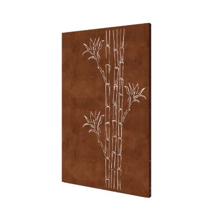 Cortenový plotový panel - Bamboe - 120 x 6 x 190 cm