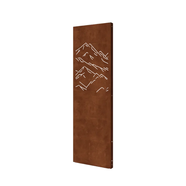 Cortenový plotový panel - Hory 3 - 60 x 6 x 190 cm