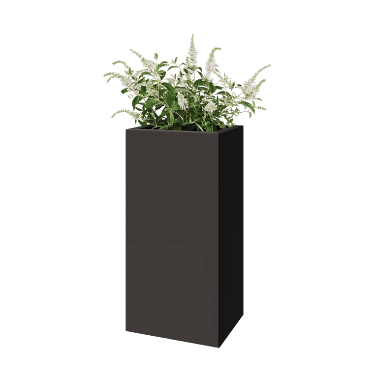 Oceľový kvetináč - Obdĺžnik - 40 x 30 x 80 cm - Iná farba RAL - So spodnou doskou