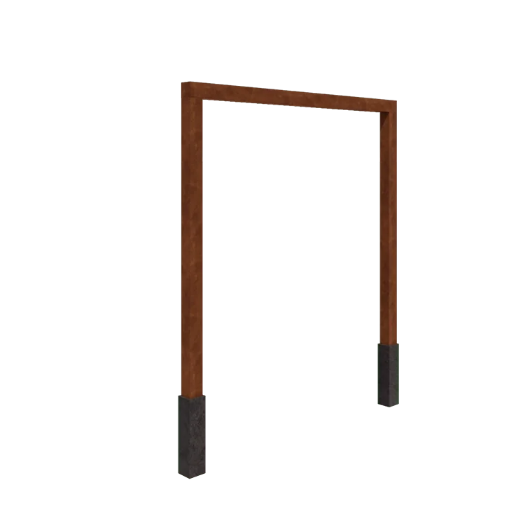 Cortenová pergola - Rovný - 250 x 230 cm - s betónovou pätkou