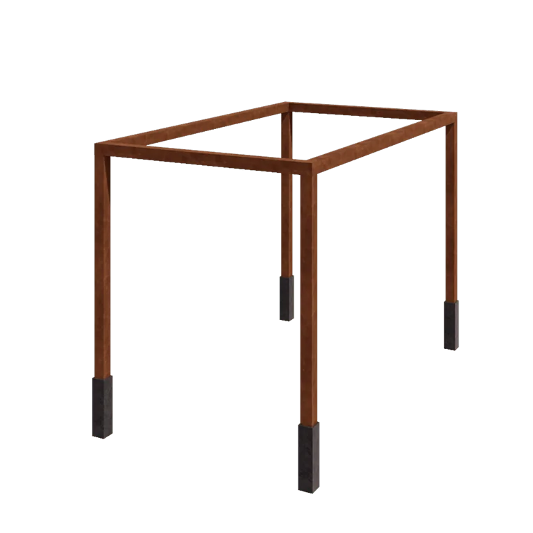Cortenová pergola - Obdĺžnik - 424 x 250 x 230 cm - s betónovou pätkou