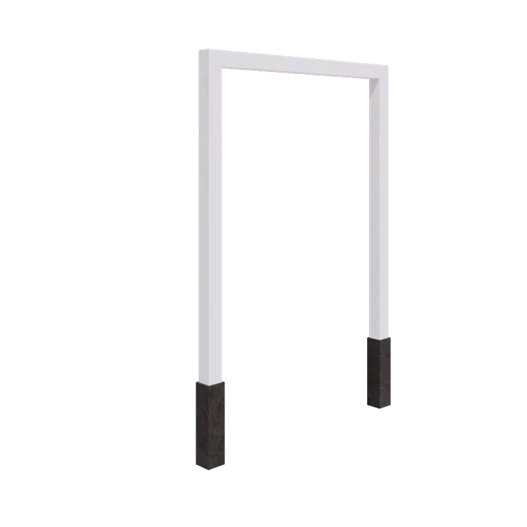 Oceľová pergola - Rovný - 200 x 230 cm - RAL9010 matný (biela) - s betónovou pätkou