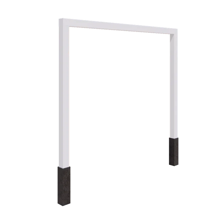 Oceľová pergola - Rovný - 300 x 230 cm - RAL9010 matný (biela) - s betónovou pätkou