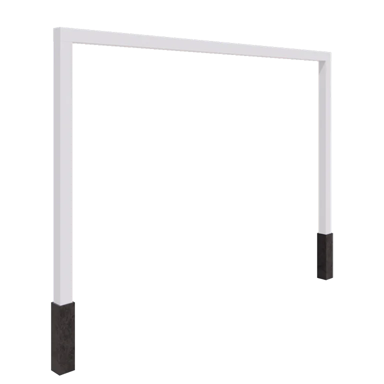 Oceľová pergola - Rovný - 400 x 230 cm - RAL9010 matný (biela) - s betónovou pätkou
