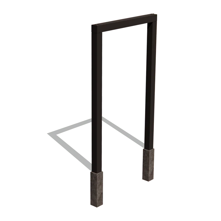 Oceľová pergola - Rovný - 150 x 230 cm - RAL9005 matný (čierny) - s betónovou pätkou