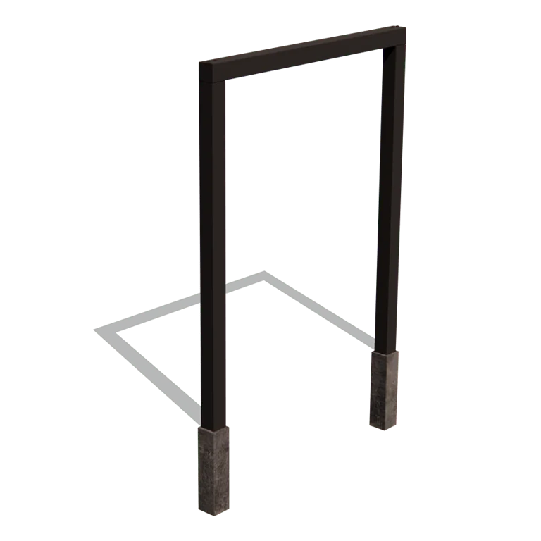 Oceľová pergola - Rovný - 200 x 230 cm - RAL9005 matný (čierny) - Bez betónovej pätky
