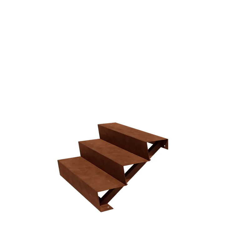 Cortenové záhradné schody - 3-stupne - 72 x 100 x 51 cm
