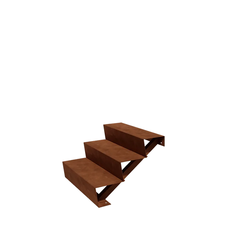 Cortenové záhradné schody - 3-stupne - 72 x 80 x 51 cm